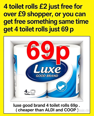 Luxe 4 Toilet Rolls 69p